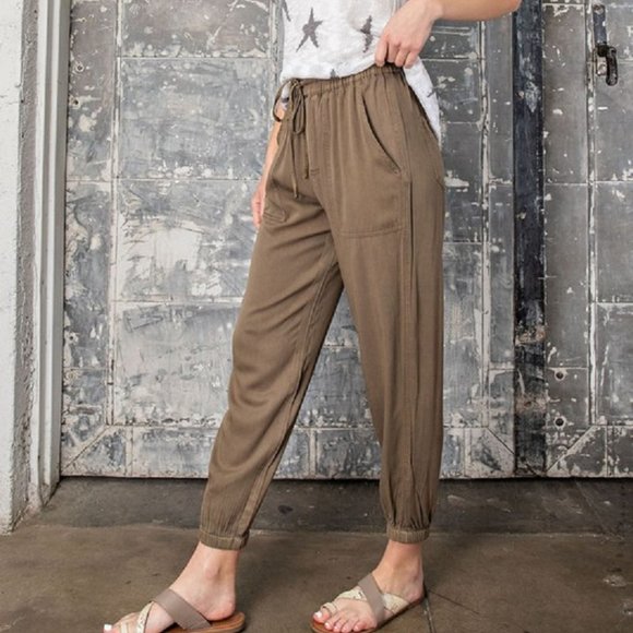 Mineral Washed Woven Joggers - Picture 3 of 3